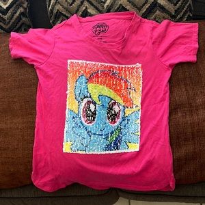 My Little Pony pink reversible sequins shirt size small 7/8